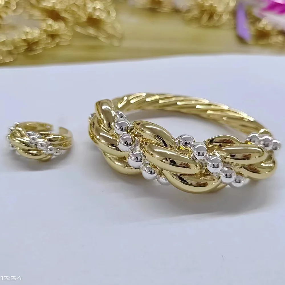 

Big Bracelet Classic Copper Gold Silver Color Plated Brazilian Fashion Bangle African Jewelry For Women Lady Party Wedding Gift