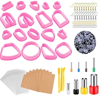 129pcsset clay polymer earrings kit diy ceramic craft cutting mold earrings sets gift for women earring jewelry pendant making