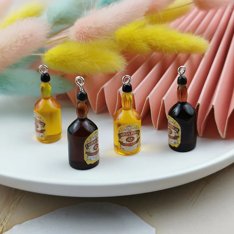 

10pcs Simulation Wine Bottle Resin Charms for DIY Jewelry Making Earring Pendant Necklace Bracelet Keychain Material Findings