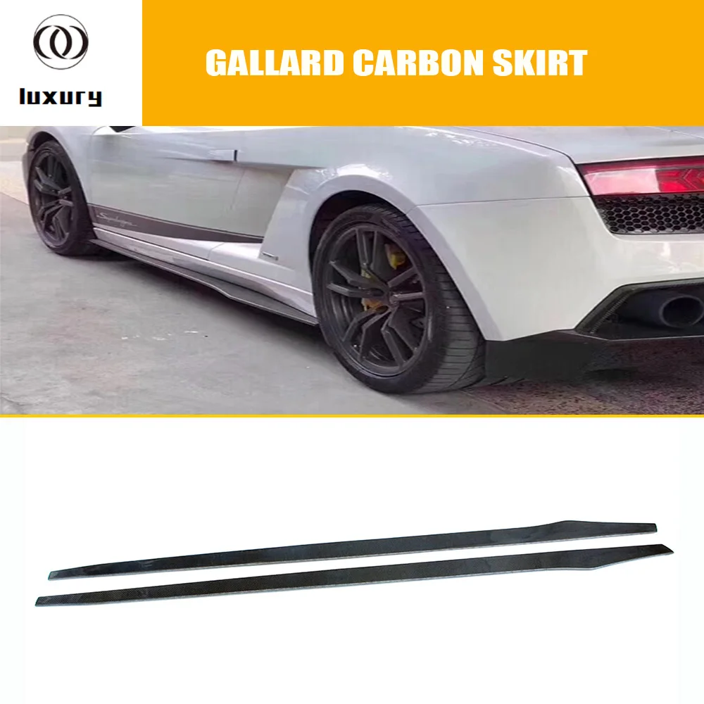 Extensión de parachoques de puerta lateral, divisor de falda de fibra de carbono Real Gallardo para Lamborghini LP550 LP560 LP570 2004-2012