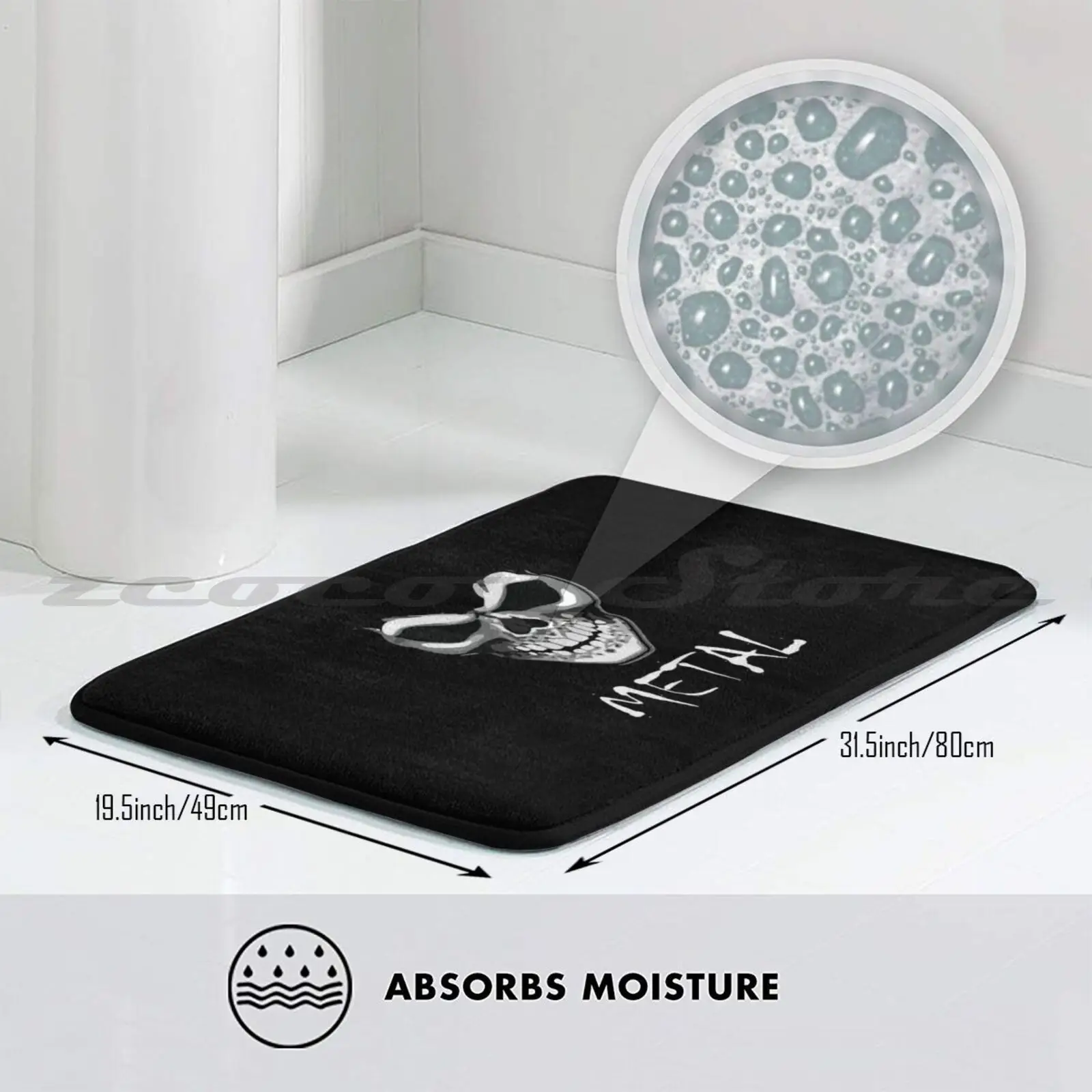 Копия тяжелого металла Музыкальный Череп Мягкий коврик дверной прорези