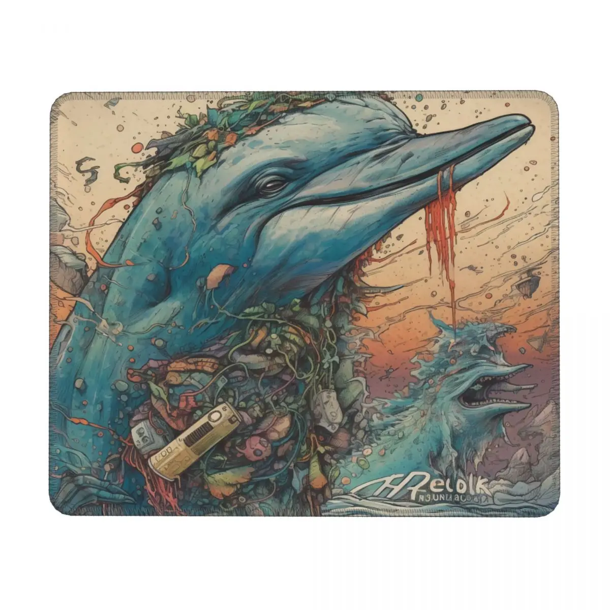 

Dolphin Horizontal Print Mouse Pad Illustration Caricatures Cute Rubber Mousepad Anti Fatigue Aesthetic Desktop Mouse Pads