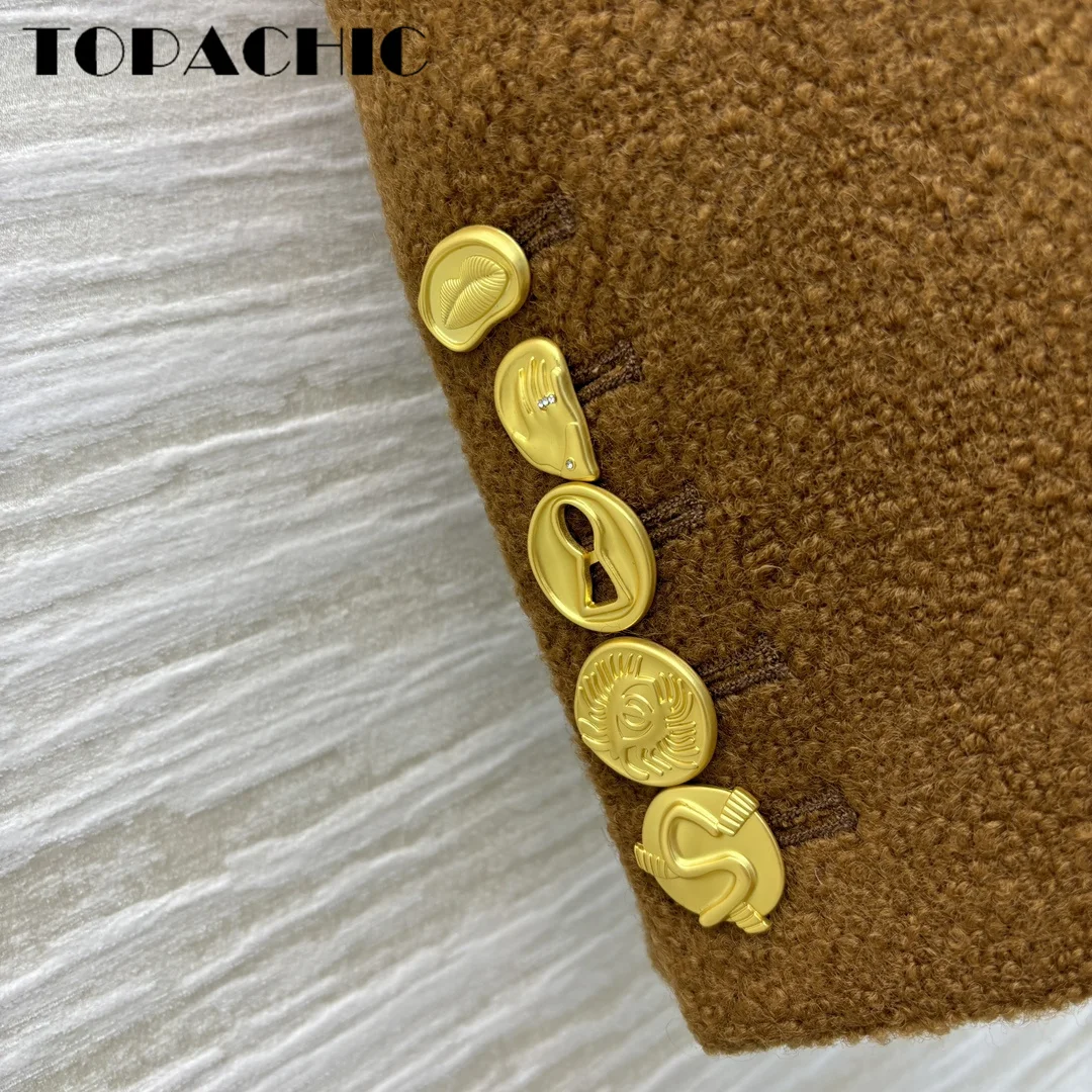 11.3 TOPACHIC-Женская высококачественная твидовая куртка с воротником-стойкой модная