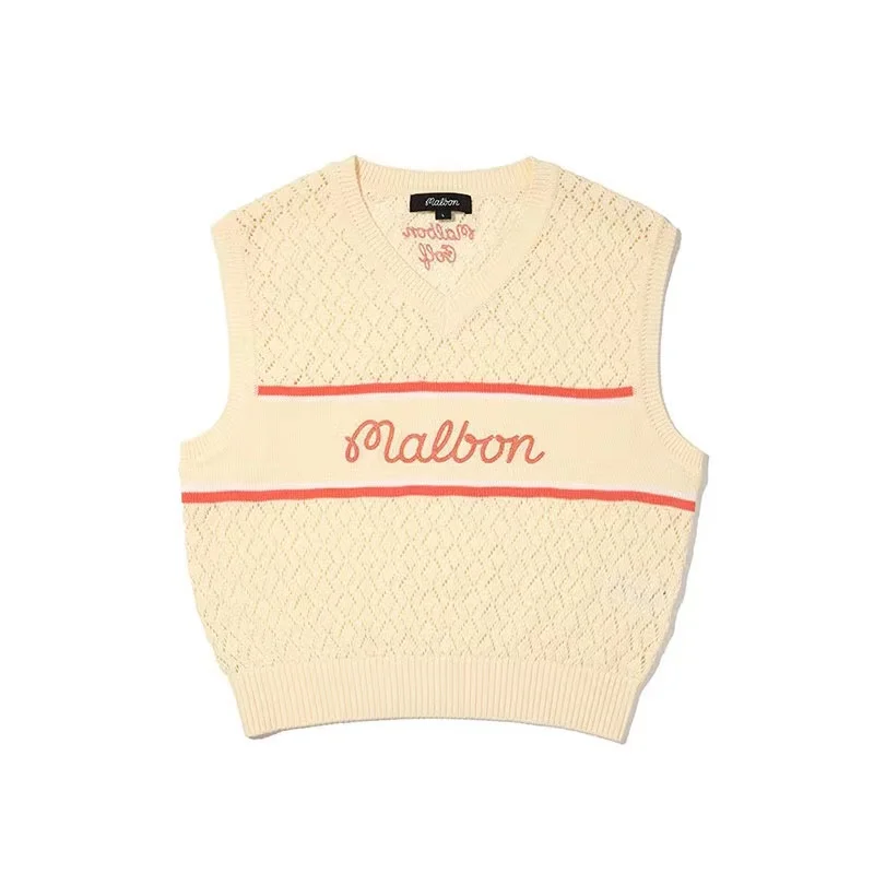 Malbo Golf Wear Women's Vest 2023 Summer New Korea Original Knitted Cotton Shirt Breathable Hot Fashion Casual T-shirt TOp