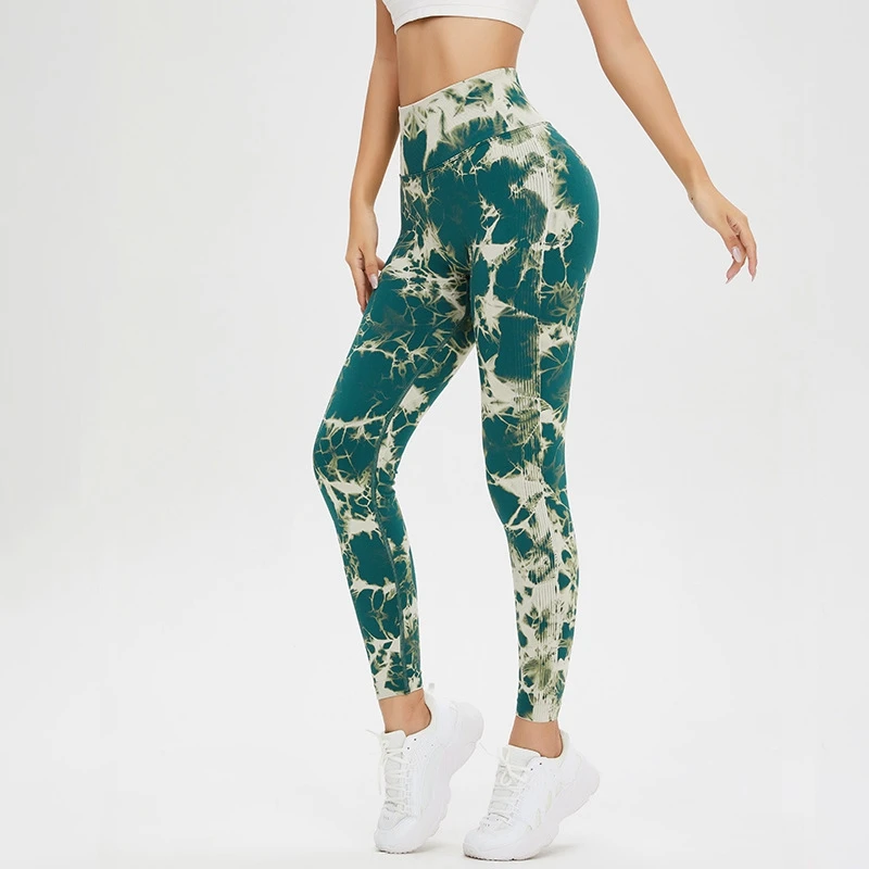 Tie Dye Leggings Women Sport Pants High Rise Soft Gym Booty Push Up Scrunch Butt Yoga Leggings Running Tights