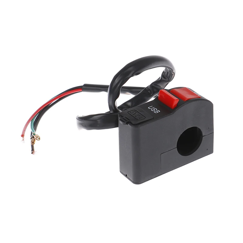 

Motorcycle Light Indicator Switches Motorcycle Waterproof ON OFF Start Button With USB Charger With Indicator Light