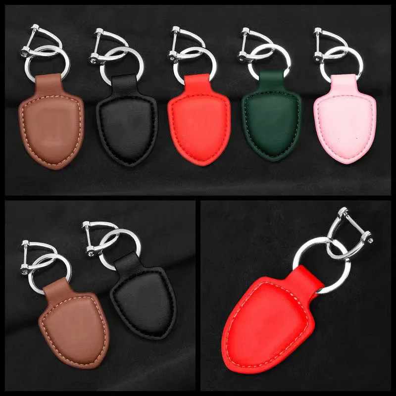 

Shield Leather Keychain Car Key Case Car Key Ring Zinc Alloy Pendant Keychain