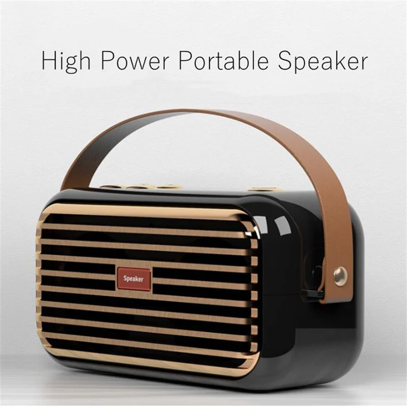 

High Power Portable Speaker With Microphone Aux Input Waterproof Bluetooth Stereo Speakers Fm Radio Tws Loud Speakerbox Boombox