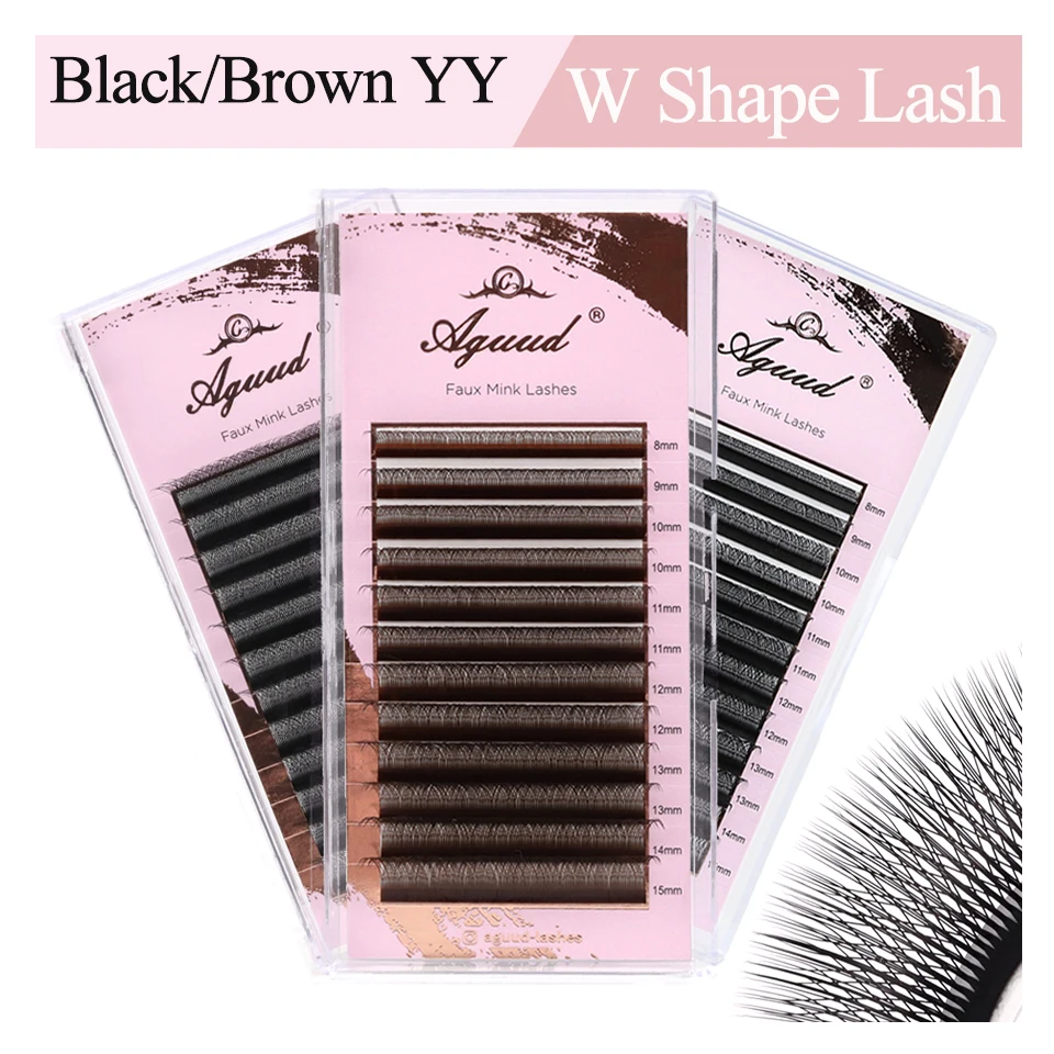 

AGUUD YY Cilios 3D W Lash Extension Automatic Flowering Clover 2D/3D/4D Premade Fans Eyelash Extensions Brown YY Individual Lash