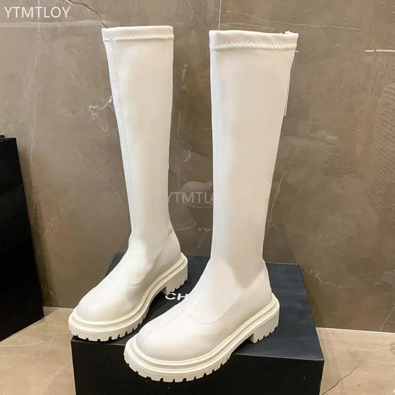 

Женские сапоги до колена, мягкая кожа, на молнии, зимняя длинная обувь на платформе, модная теплая обувь 2022 Ytmtloy Zapato Mujer 1