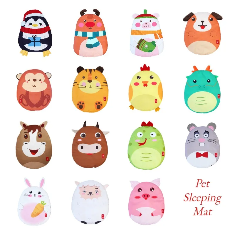

Funny Cat Bed Dog Mat Sheep Cow Monkey Pig Rabbit Mouse Tiger Sleeping Bed Mattress for All Seasons Non-slip Dog Cooling Mat