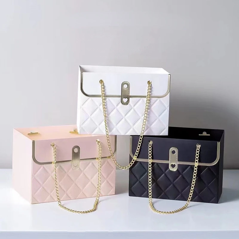 

Портативная Подарочная коробка, упаковочная коробка с розами, для свадьбы, Дня Святого Валентина, дня рождения, подарков, цветочный магазин, бумажный пакет