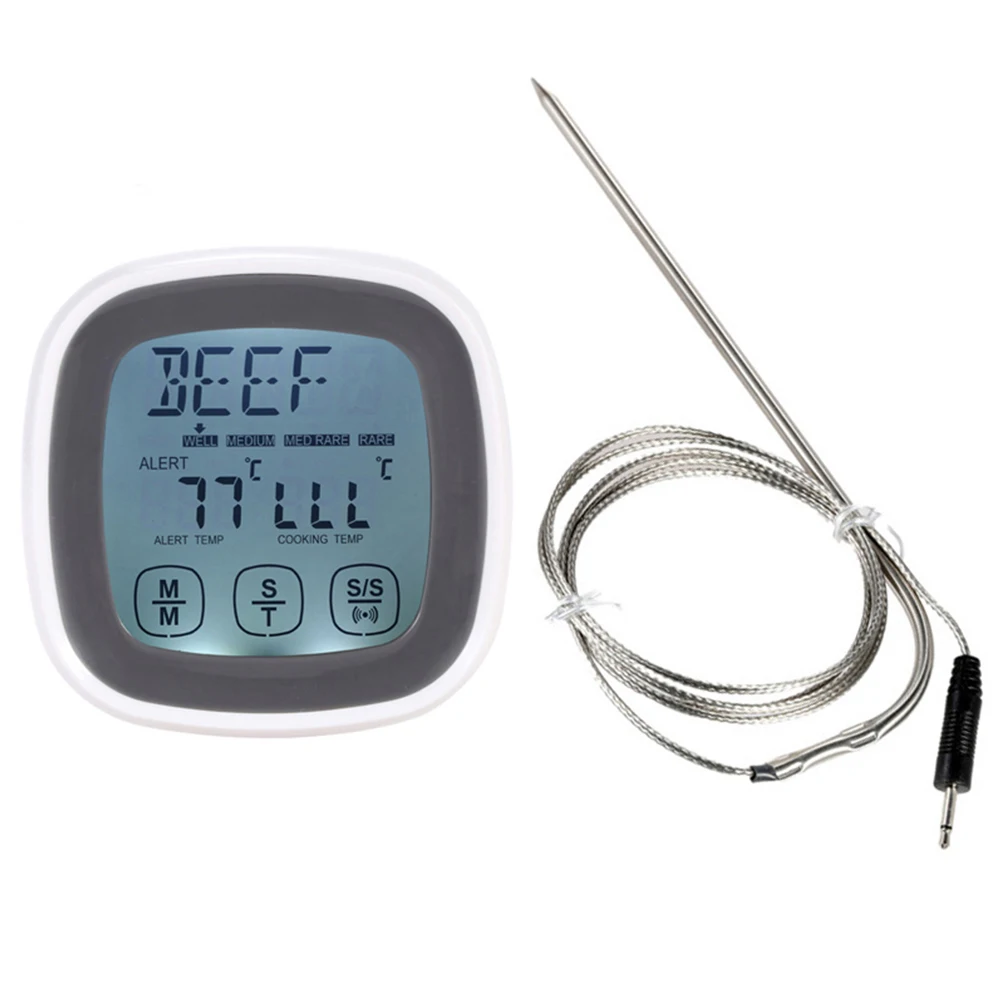 

Цифровой домашний зонд для духовки, пищи, мяса, термометр с сенсорным экраном для приготовления пищи, барбекю