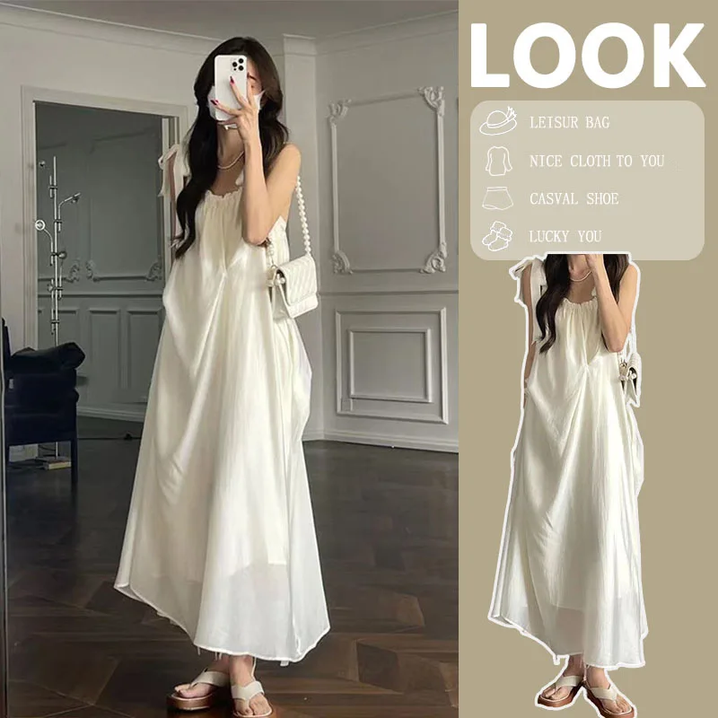 

Slip dress women's summer 2023 new French design sense temperament super fairy long dress