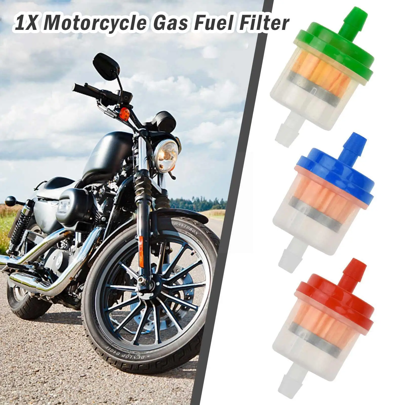 

New Universal Motorcycle Oil Filter Gas Gasoline Filter Scooter Fuel Motorcycle Filter Clear Dirt Filter ATV Bike Fuel In-L E0I2
