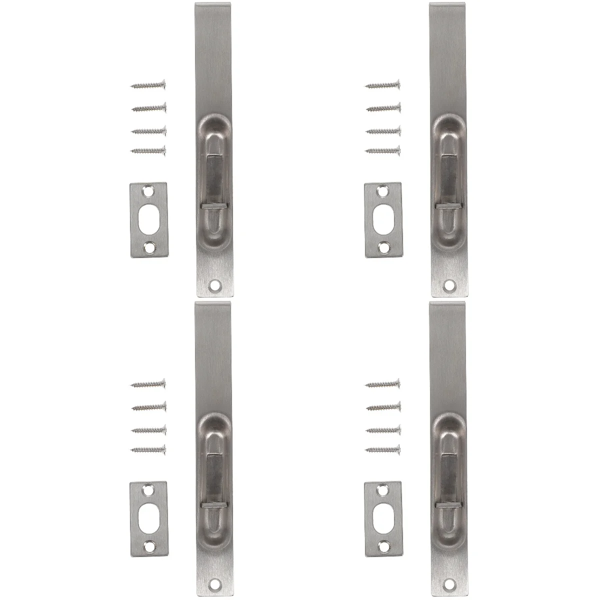

4pcs Flush Bolt Latches Door Security Lock Lever Stainless Steel Door Gate Flush Bolt