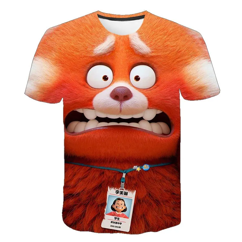 

2-14 Years old Tee New Funny Piestars And Disney Turning Red 3D T Shirt Kids T-Shirt boy and girls Tshirt Casual Sport Top Tees