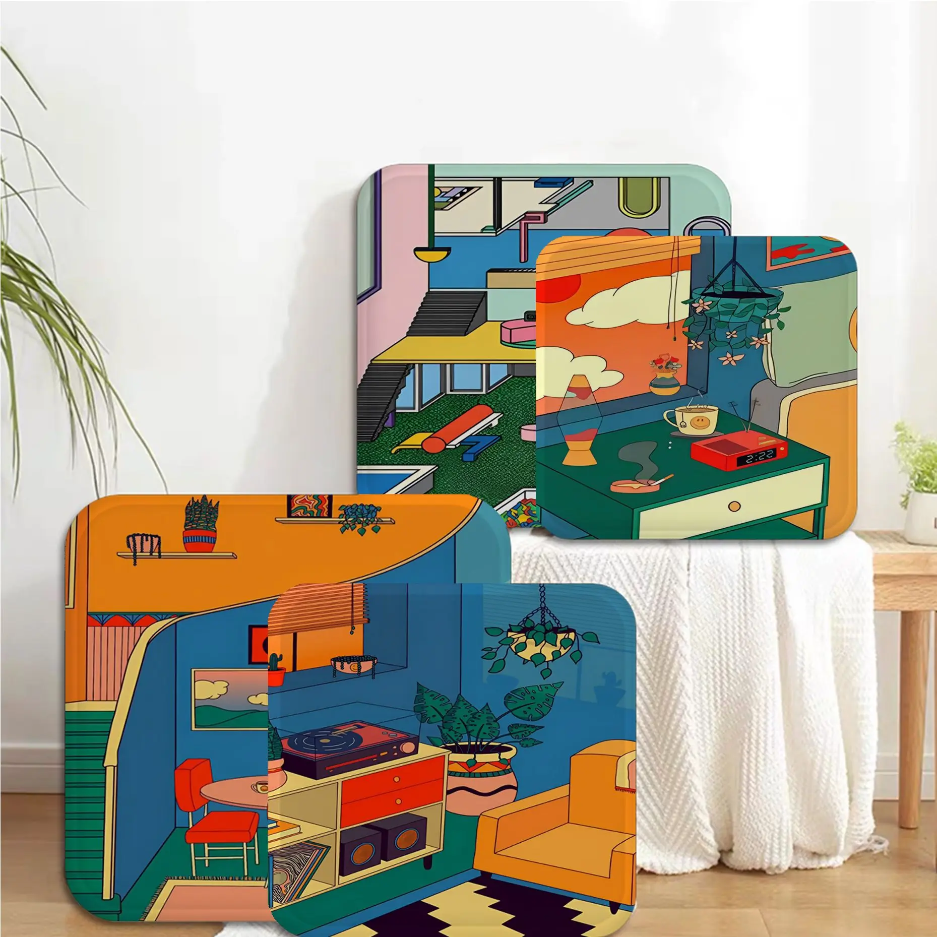 

Katie Griffin Painting Cushion Mat Square Dining Chair Cushion Circular Decoration Seat For Office Desk Chair Mat Pad