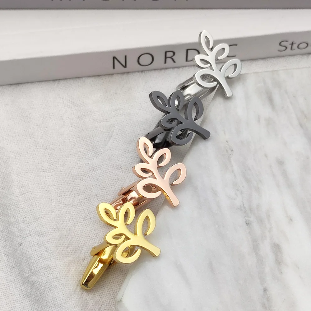 Fashion Men's Cufflinks Grass Saplings Men's Clothing Luxury Gift Stainless Steel Shirt Cufflinks Wedding Groom Accessories