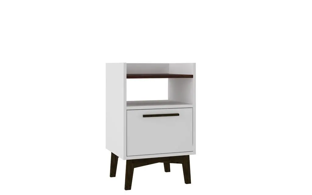 

Brookdale Nightstand with 1 in White and Nut Brown