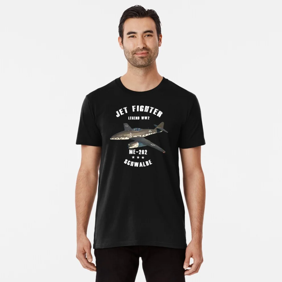 

WWII Luftwaffe Me 262 Schwalbe Jet Fighter Aircraft T Shirt. New 100% Cotton Short Sleeve O-Neck Casual T-shirts Size S-3XL