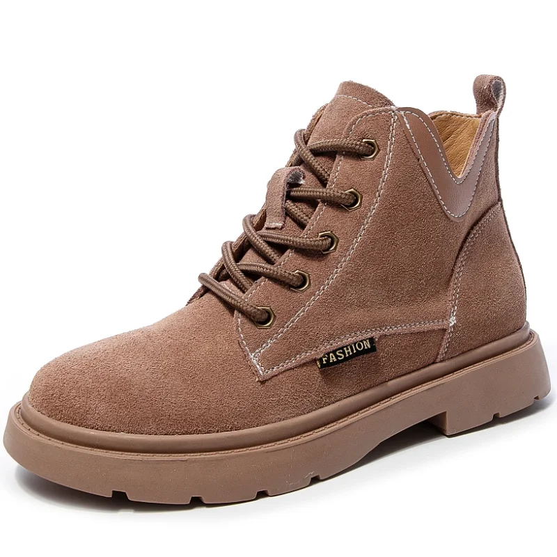 AIYUQI Ankle Boots Women 2023 Winter New Suede Genuine Leather Women Booties Flat Large Size 41 42 43 Ladies Short Boots