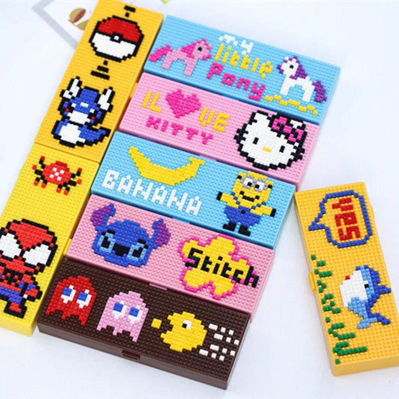 Creative Pencil Case Building Block Pencil Box DIY Pencil Case For Students Multifunctional Stationery Box for Children