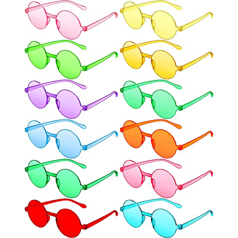 

Women Sun Glasses Fashion Colors Polarized Round Shape Tinted Party Sunglasses Girls Vintage UV400 Rimless Female Sun Glasses