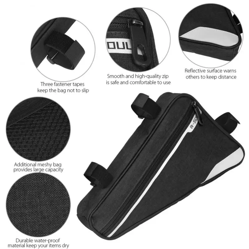 

1.6L Bike Triangle Bag Large Capacity MTB Bike Front Tube Frame Bag Waterproof Frame Holder Pouch Pannier Bicicleta Accesorios