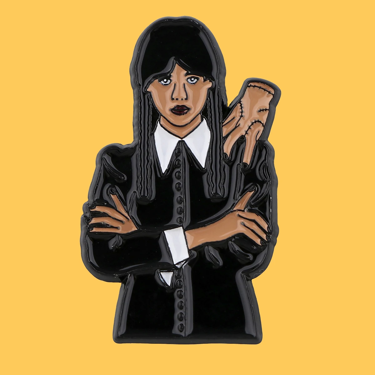 

Wednesday Enamel Pin Cute Cartoon Girl Metal Brooch Movie Fans Collecting Badges Jewelry Gift