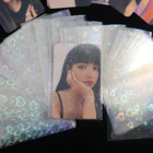 100 шт.лот мигающие рукава для лазерной карты в форме сердца для YGO Ultra суперпротектор для карт голографическая пленка защитная пленка 61x88 мм