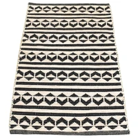 rug 2x4ft black and white runner modern rug floor wool jute rug