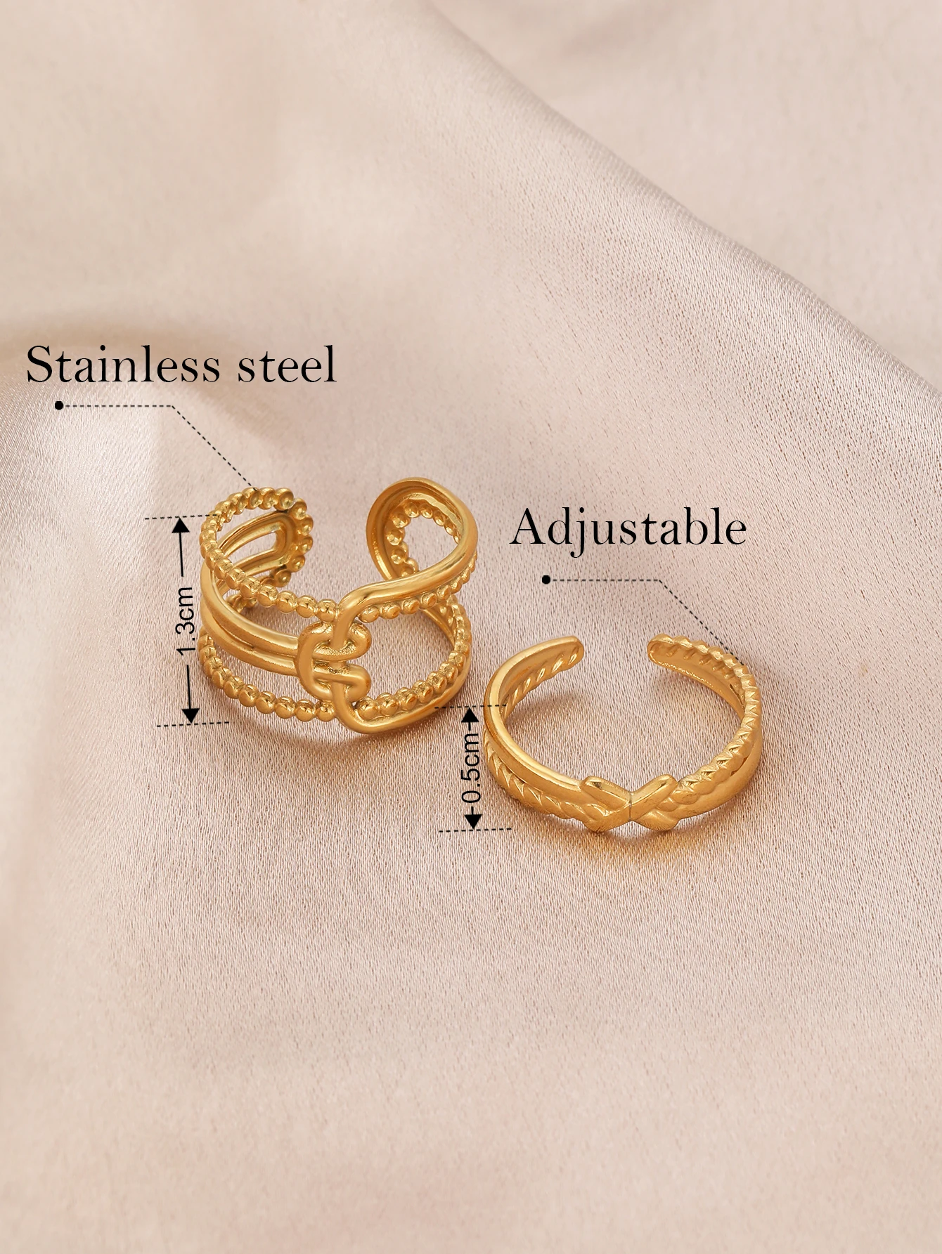 Cacana нержавеющая сталь 316l персонализированный минималистичный набор колец с