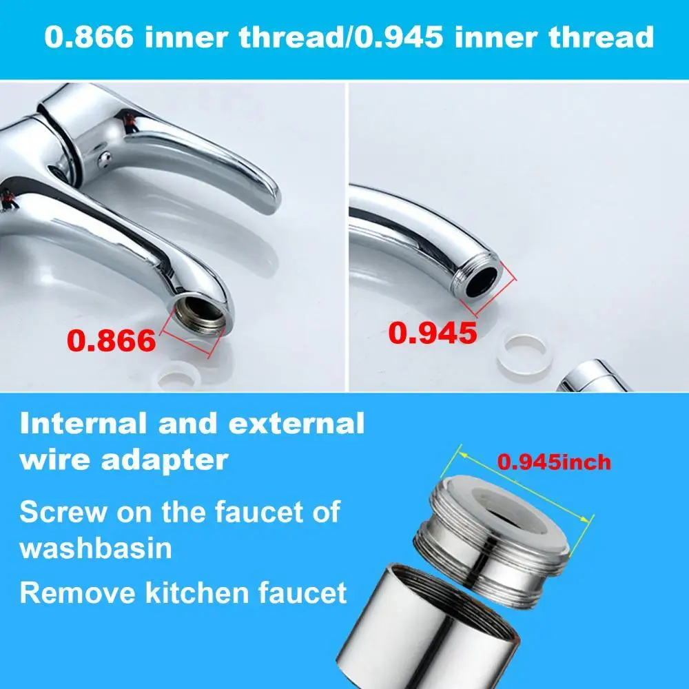 

Water-saving Universal Leak-proof Tap Faucet Kitchen Shower Splash-proof Head 360-Degree Rotating Water Faucet