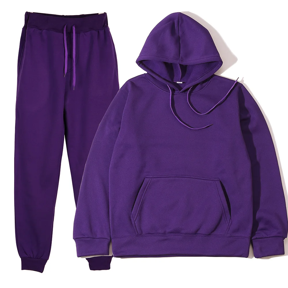 

2023 new Men's Tracksuit Suit Winter Warm Velvet Tracksuit Mens Casual Solid Sweatpant Set Unisex Jogging Suit