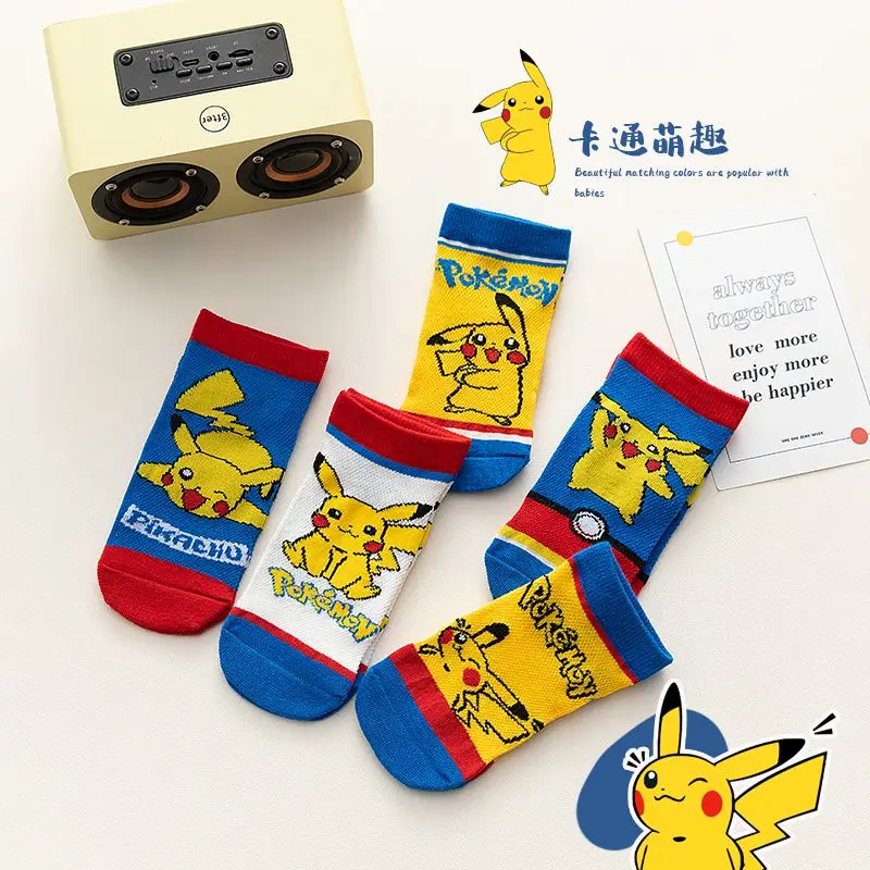 Pure Cotton Socks Mesh Socks 1-12 Year Old Boy Cartoon Pikachu Superman Spider-man