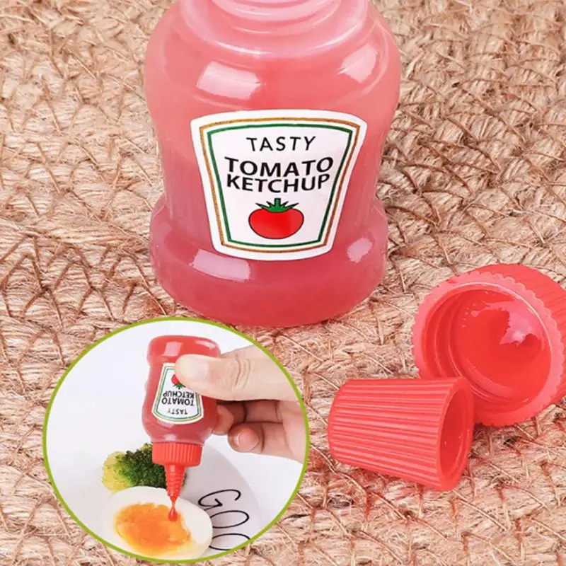 

Mini Tomato Ketchup Bottle Portable Sauce Salad Gravy Bottle Small Bento Honey Bottle Storage In Lunch Box Kitchen Tableware
