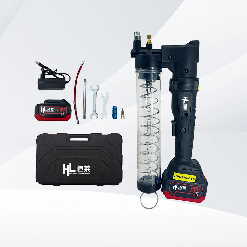 

HENGLAI 12000PSI 600CC Lithium battery electric grease gun manufacture customization automatic cordless grease gun
