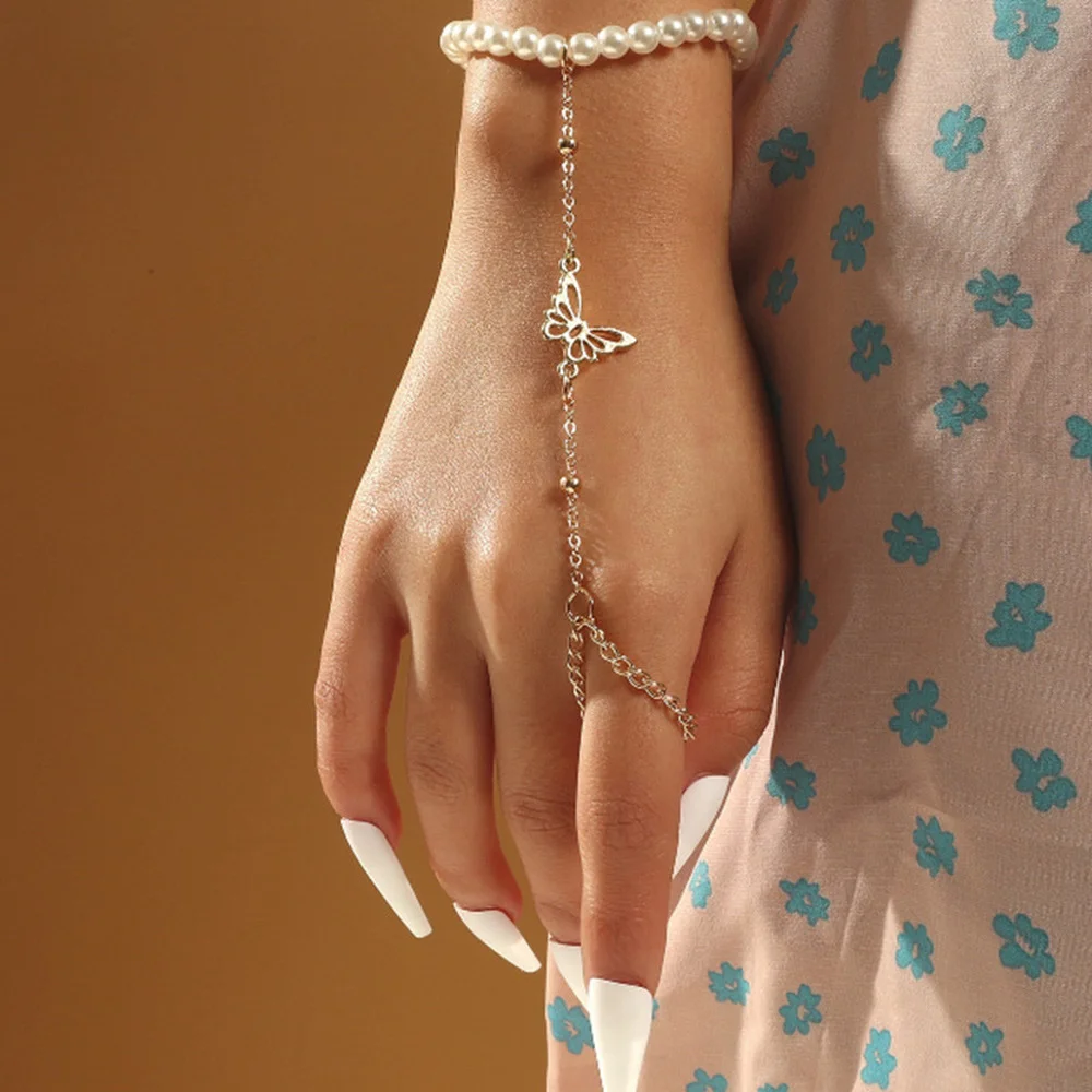 

2022 Summer Bracelets Charm Butterfly Bangles for Women Goth Friends Gifts Kpop Pulsera Hombre Homme Boho Pearl Beaded Jewelry