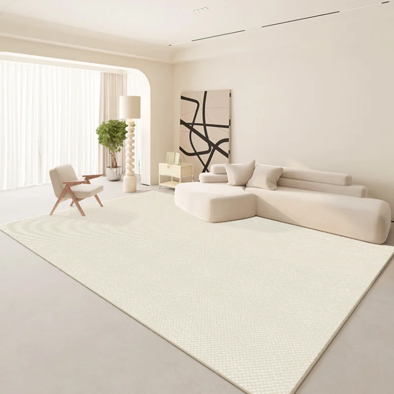 

Beige Bedroom Rugs Minimalist Solid Color Living Room Carpet Non-Slip Wabi-sabi Room Alfombra Luxury Tapete Tapis Salon 러그 ковер