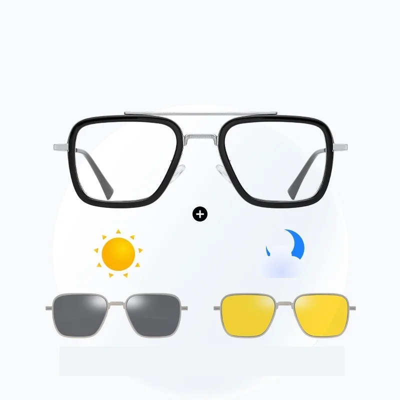 Мужские солнцезащитные очки с магнитной застежкой защитой от синего света