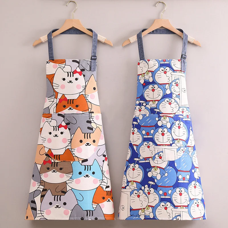 

New Fashionable Cotton Canvas Cooking Apron Kitchen Cute Men And Women Universal Breathable Apron Work