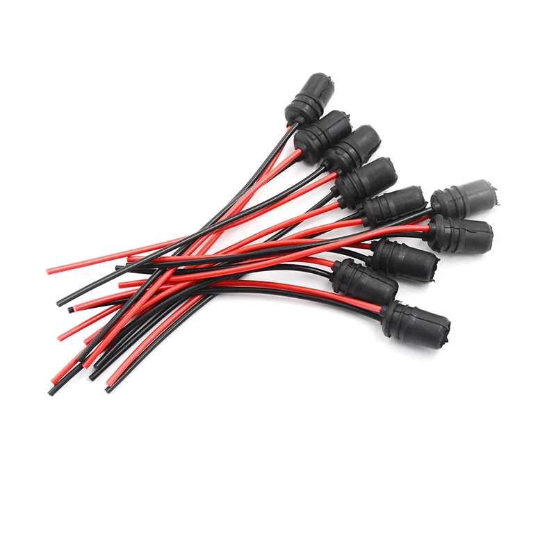 

10PCS T10 Light Bulb Extension Socket Holder Soft Rubber Push-in Wedge Base New