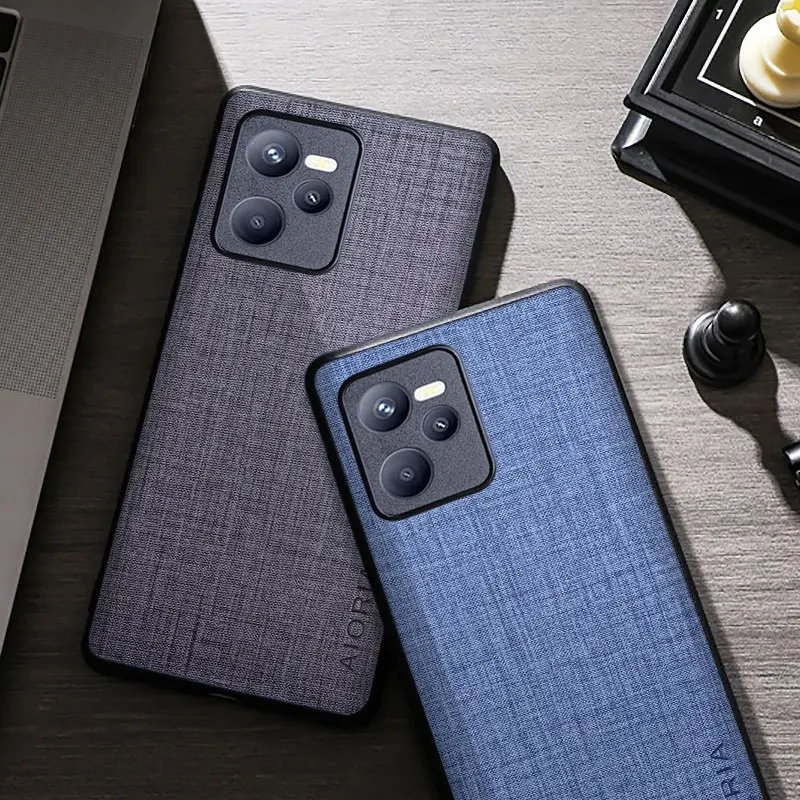 

Case For OPPO Realme C35 C31 C30 Narzo 50A Prime Premium Cloth Texture Febric+PC Corner Explosion-proof for oppo realme c35 Case