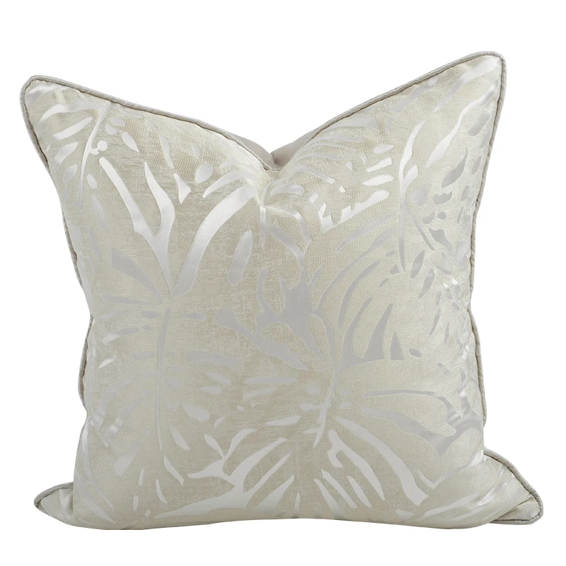 

DUNXDECO Jungle Leaf Jacquard Ivory Cushion Cover Decorative Pillow Case Luxury European Room Sofa Bedding Coussin Decor