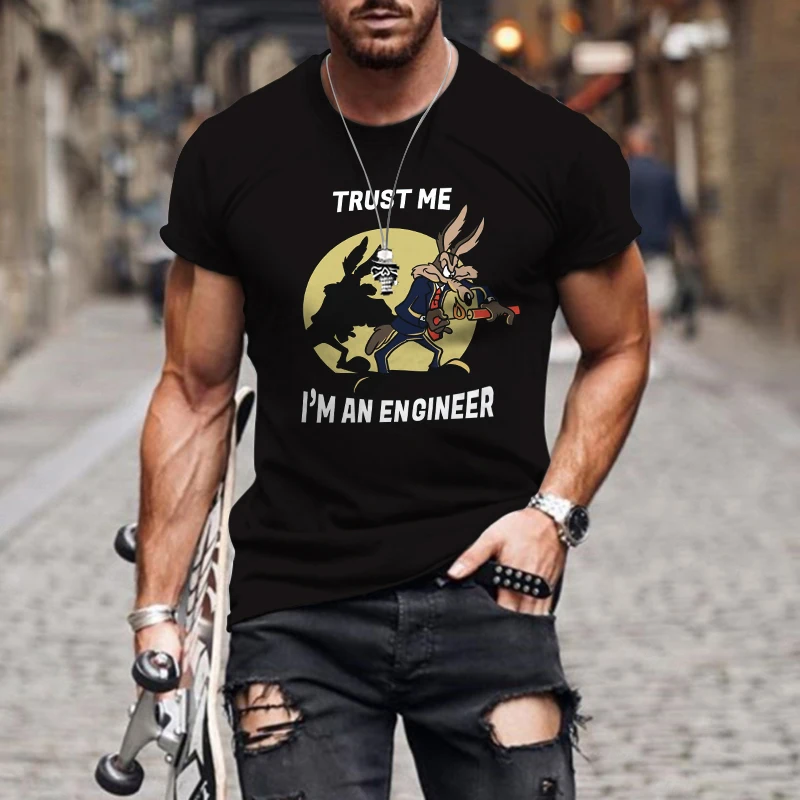 

Trust Me I Am An Engineer Men Tshirt 3d Printed Summer O -Neck Daily Casual Funny Oversized T Shirt Casual Short Sleeves Tops