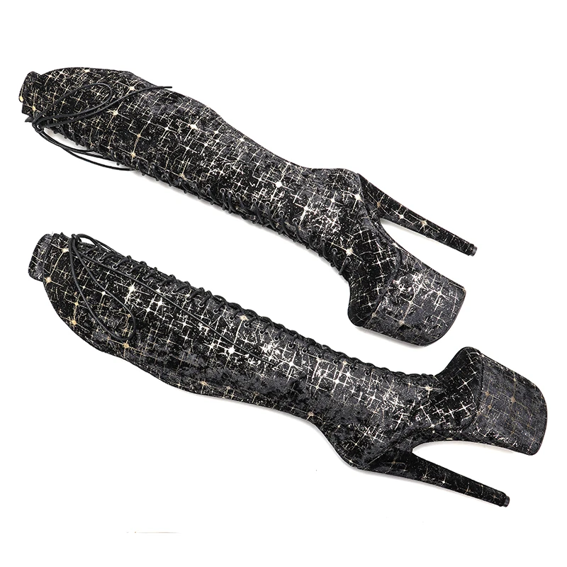 Leecabe 20CM/8inches Pole dancing shoes High Heel platform Pole Dance boots