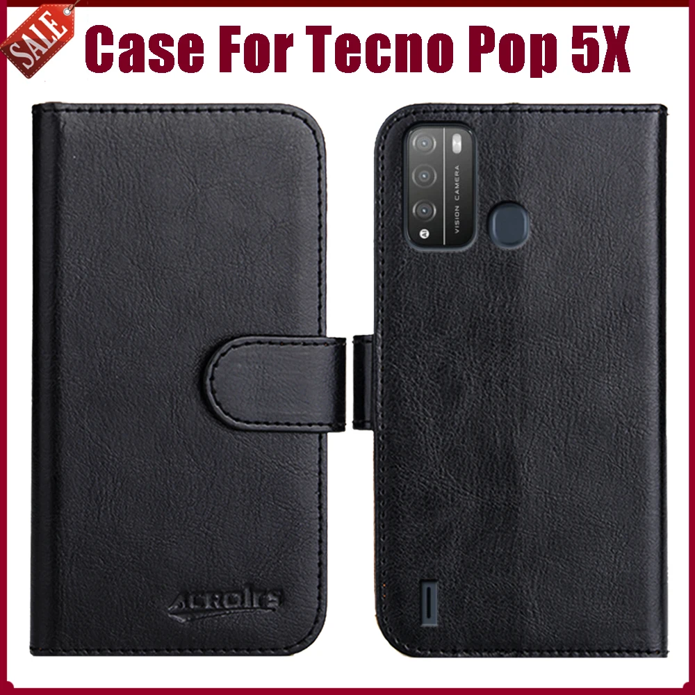 

Hot Sale! Tecno Pop 5X Case 6.52" Fashion 6 Colors Flip Soft Leather Wallet Phone Back Cover For Tecno Pop 5X Case