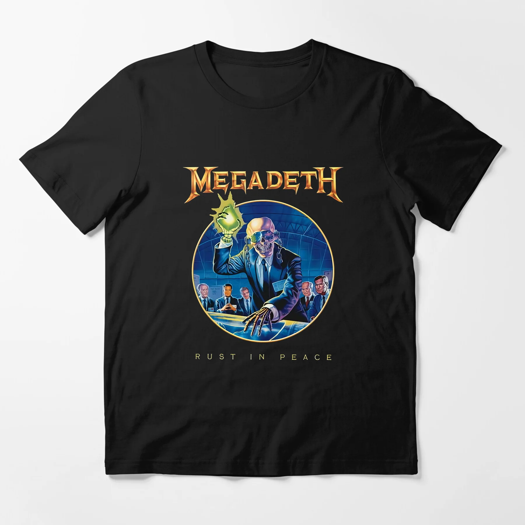 

Amazing Tee Male T Shirt Oversized Megadeths 'Rust In Peace Anniversary' (Black) T-shirt Men T-shirts Graphic Short Sleeve S-3XL