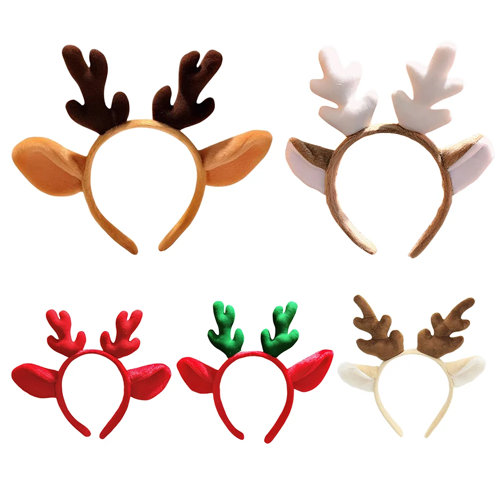 Рождественская повязка на голову милая с рогами оленя рождественские аксессуары